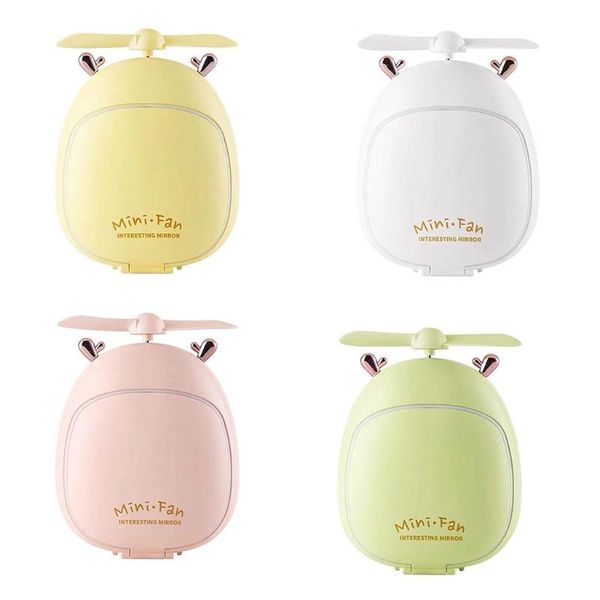 

electric fans handheld mini fan, hand portable pocket fan makeup mirror 500mah, 3 wind modes, for outdoor, office, travel