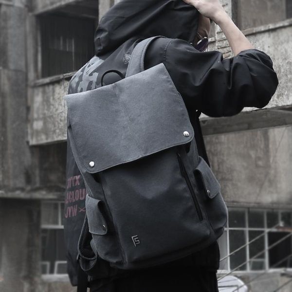 

backpack lapmen nylon splashproof 15.6 inch for space anti-theft travel teenage bag male multi-layer big