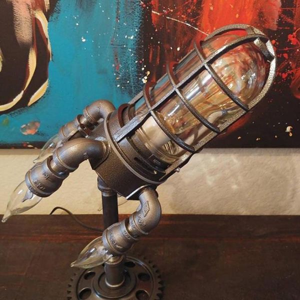 

table lamps father's day rocket night light lamp early steampunk vintage decoration eu/us/au/uk plug led decor