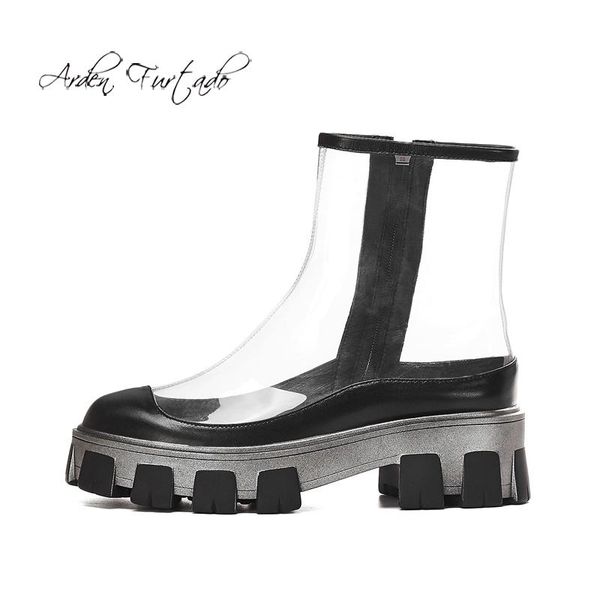 

boots arden furtado summer fashion trend women's shoes classics concise round toe pvc cool short, Black