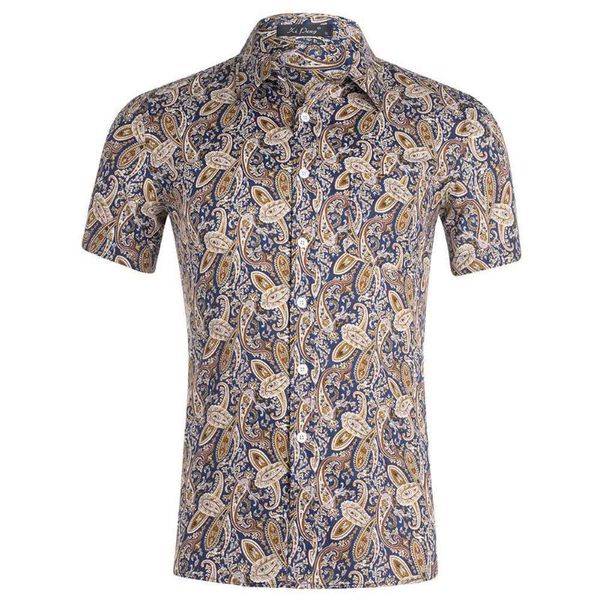 

pure cotton hawaii shirt for men floral printing chemise homme short sleeves camisas para hombre summer de men's casual shirts, White;black