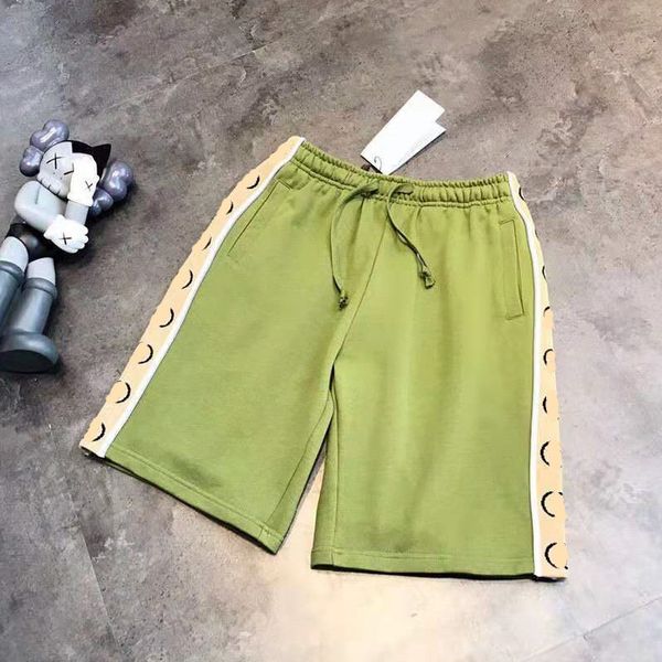 

high version 21 spring summer new fashion gujiajun green reflective round strip left and right pocket yarn dyed couple shorts, White;black