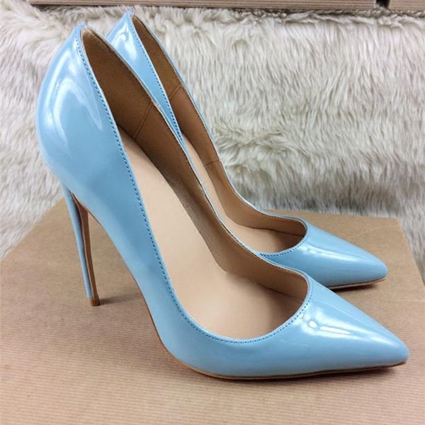 

dress shoes patent leather high heel shoe pointed toe thin heels woman pumps 2021 33-44 party nightclub, Black