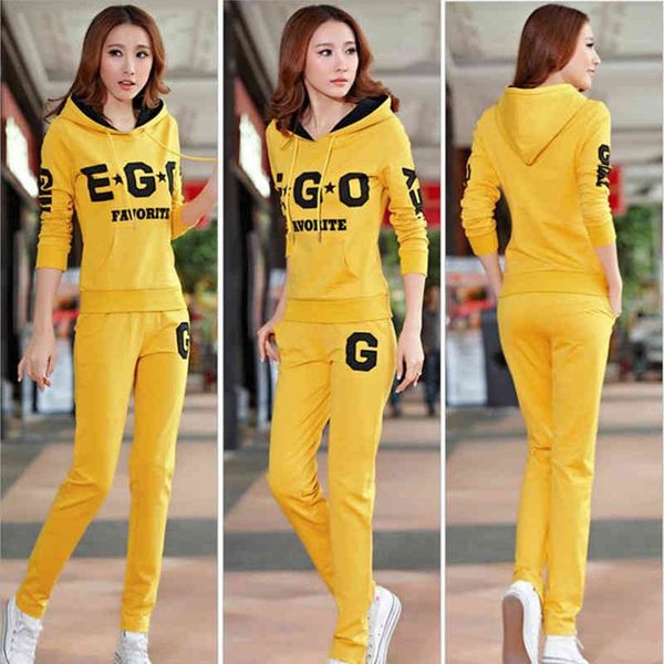 

2020 spring and autumn new korean hooded sweater for women, slim large two-piece set, Gray