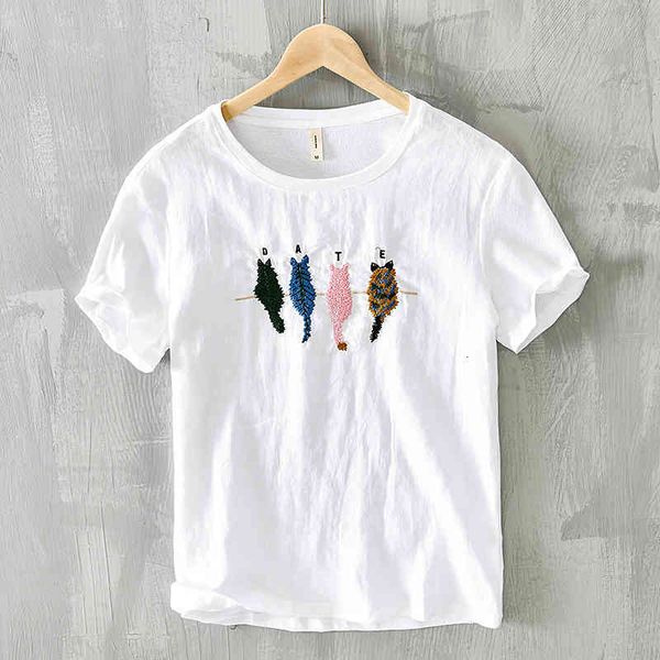 

men's t-shirts summer casual short sleeve t-shirt brand fashion white t shirts for men round neck embroidery tshirt mens camiseta drhj, White;black