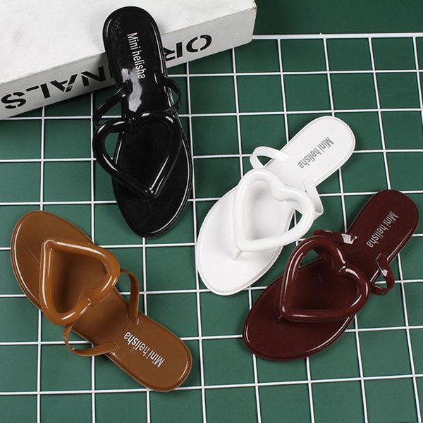 

slippers summer women's flat bottom flip flops fashion solid color sandals open toe outdoor shoes plus size 40 j98x, Black