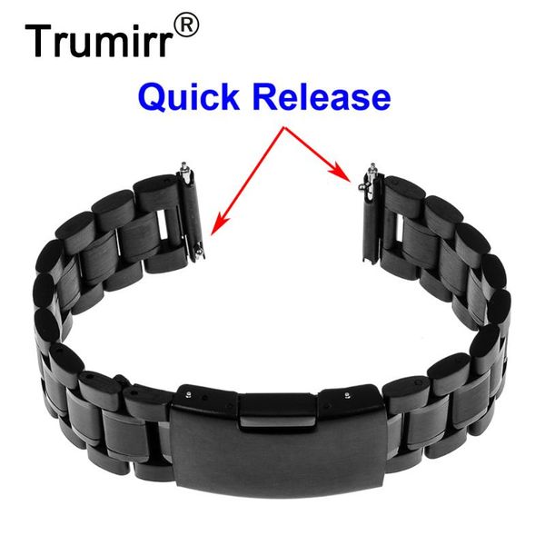 

watch bands 18mm stainless steel band quick release pin for asus zenwatch 2 women (1.45'' / 45mm) huawei 2021 watchband strap brac, Black;brown