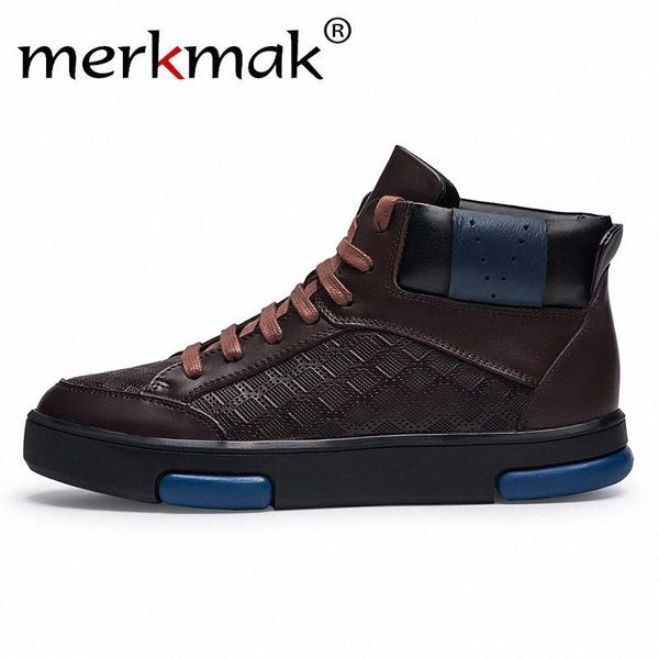 

merkmak big size genuine leather ankle boots winter autumn warm men boots lace up casual work shoes large size 47 leisure shoes m04p#, Black