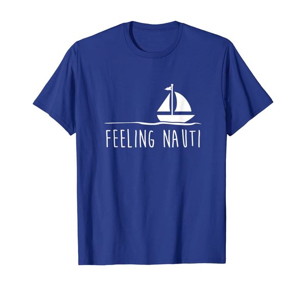 

funny sailing shirt, feeling nauti boat gift, White;black