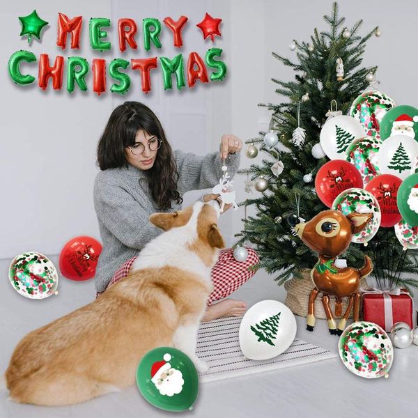 

party decoration christmas letter aluminum film balloon set year home santa claus elk shopping mall decorationdiy