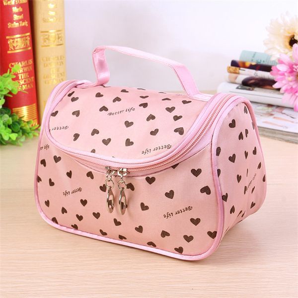 

korean factory of the cloth version love new bag handbag fashion storage satin red rose wash black cosmetic sales khadw