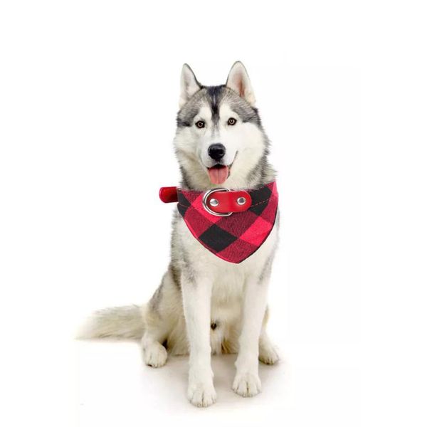 

cats puppy dog bandana collar pet dogs plaid printed adjustable necklace bib for household animal ornaments apparel