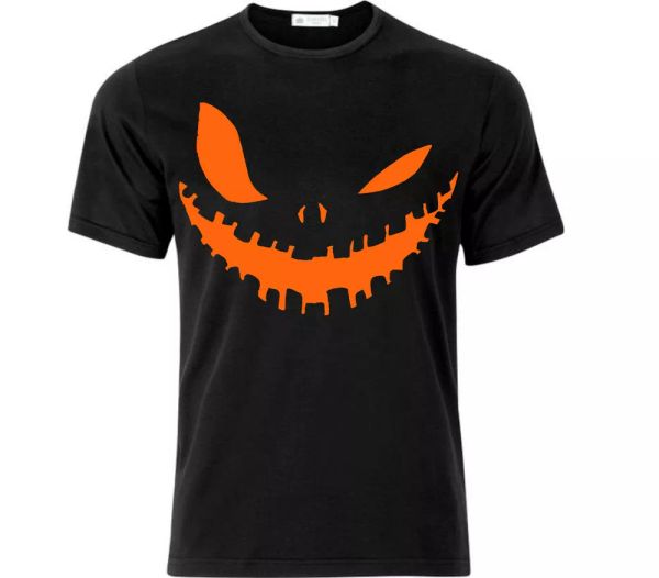 

pumpkin face halloween t shirt black, White;black