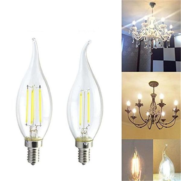 

edison bulb 4w 6w 8w c35l led filament light e27 e14 c35 candle lamp 220-240v lampada replace 40w 60w 80w halogen bulbs