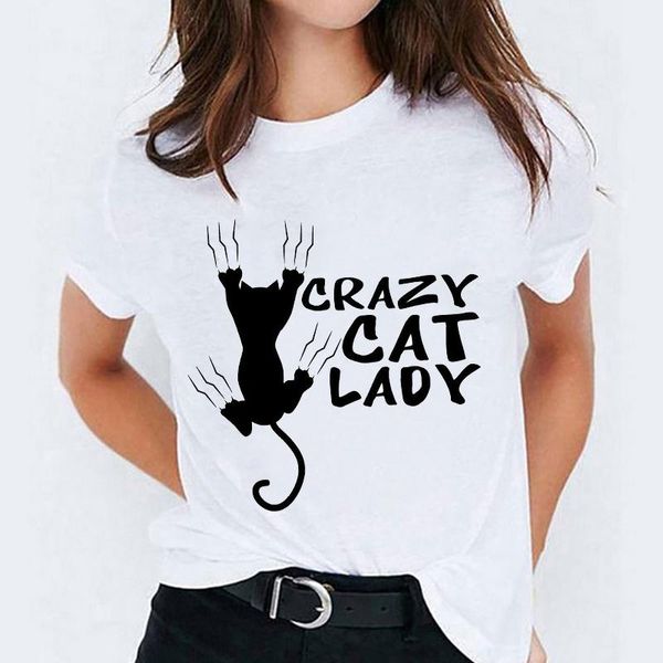 

women's t-shirt graphic t-shirts for women cat mom fashion 90s letter clothing trend ladies print lady womens female tee t, White