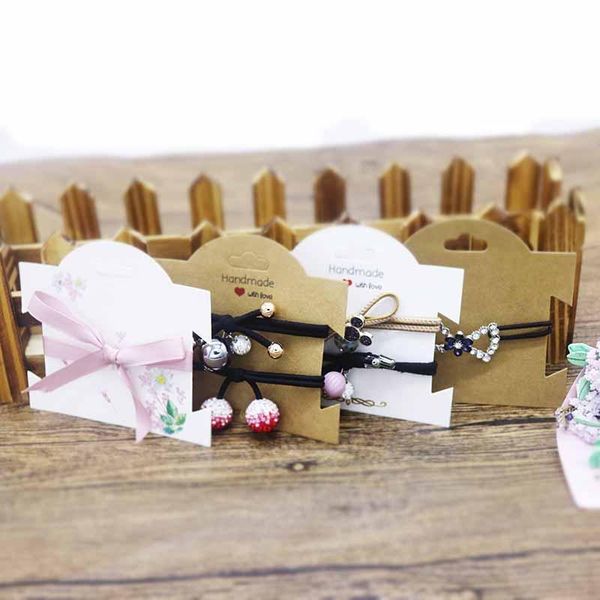 

gift wrap 9x10cm white/browncolor hair card beautifulgold earring necklace diy handmade with love bracelet ornament package