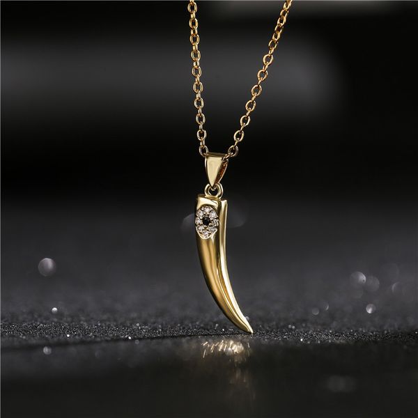 

selling gold exquisite personalized wolf tooth pendant necklace devil's eye, Silver