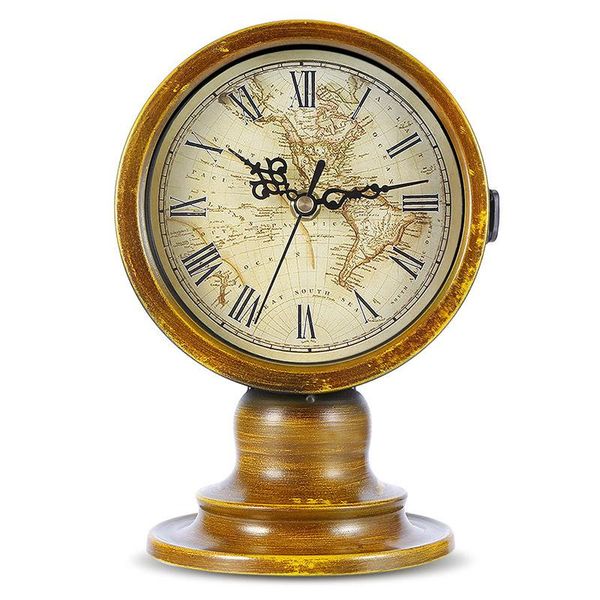 

other clocks & accessories metal retro table clock living room ornaments european double-sided mute desk deskdecoration watch