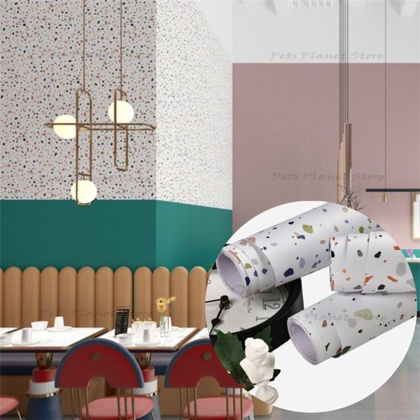 

wallpapers self-adhesive terrazzo peeling wallpaper children bedroom decoration kitchen cabinet contact paper home sticker