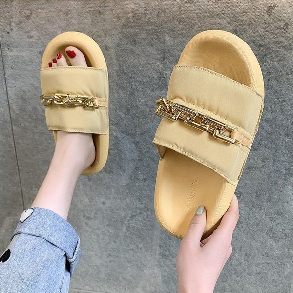 

80% off store online 2021 thick sole home women slippers low heel ladies platform flat shoes non-slip living room indoor slides, Black