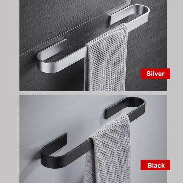 

towel rack bathroom towels hanger black silver 304 stainless steel wall hanging bar organizer kitchen storage shelf racks