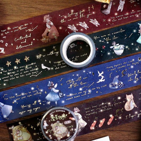 

fantasy fairy tale girl gold foil stickers package diy diary journal decoration label sticker scrapbooking craft gift wrap