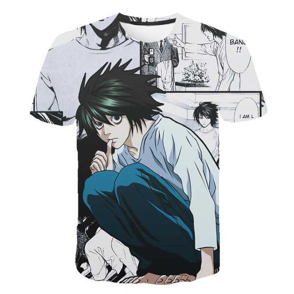 

men's t-shirts death note t shirts 2021 summer short sleeve 3d printed t-shirt fashion clothes casual trendy, White;black