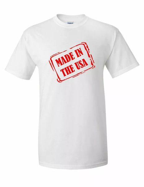 

made in usa tee united states america funny national red stamp white t-shirt, White;black
