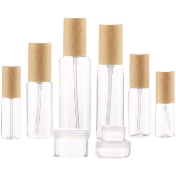 

storage bottles & jars 30pcs empty cosmetic lotion pump bottle 30ml 50ml 100ml liquid spray diy split toner container wooden grain plastic c