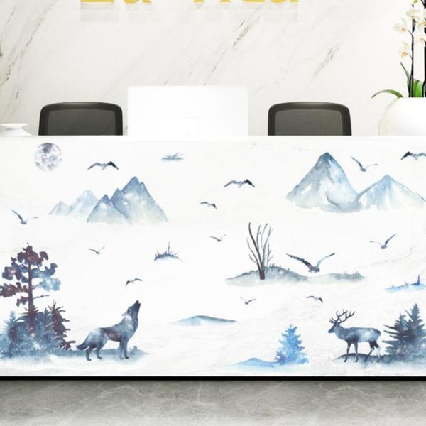 

wall stickers wolf and deer decorative living room sofa bedroom tv office