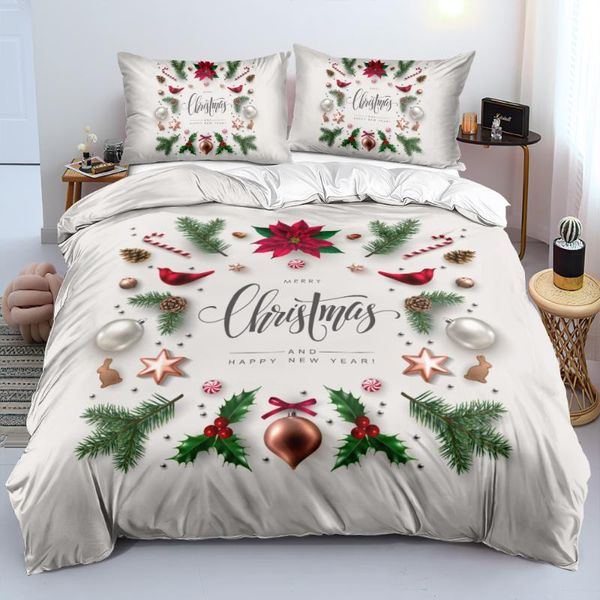 

bedding sets merry christmas xmas duvet cover set quilt case pillowcase 203x230 king  double full white bed linens