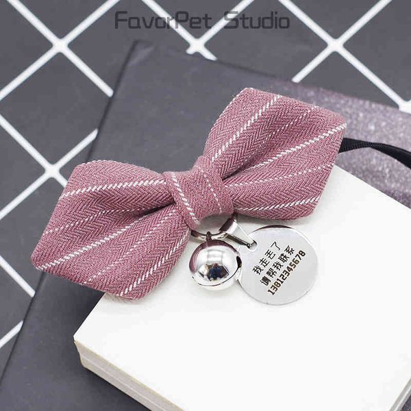 

pet id bell lose proof tag cat bow small dog