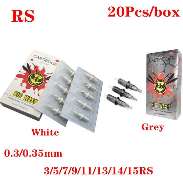 

professional bigwasp tattoo cartridge needle standard grey white round shader 1003rs 1005rs 1007rs 1009rs 1011rs 20pcs/box needles