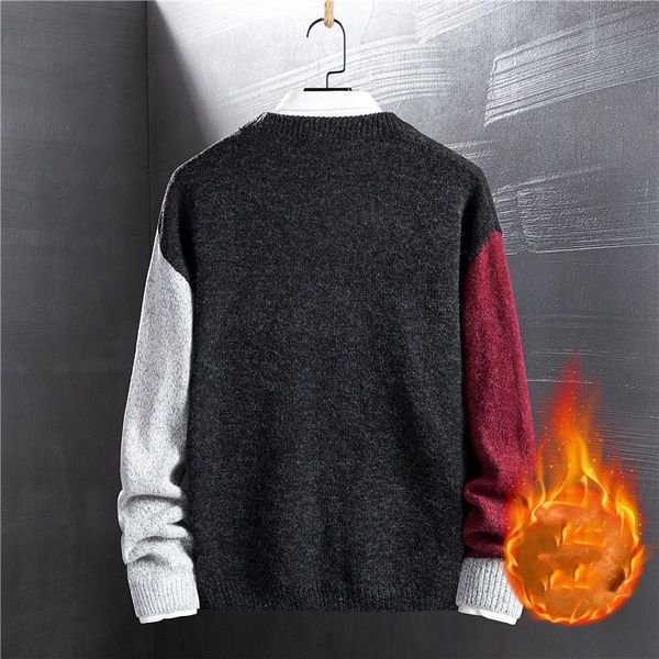 

england style vintage knitting sweaters men autumn winter round neck long sleeve fashion pullover sweater mixed colors -3xl men's, White;black