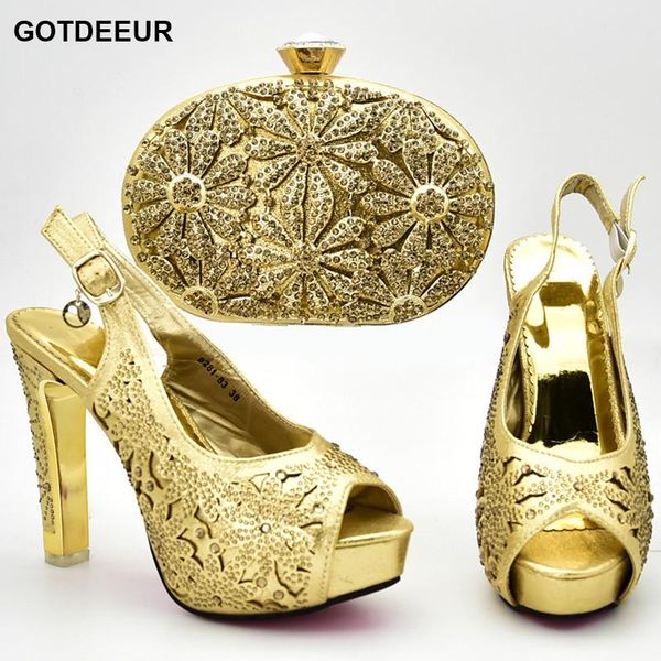 

italian matching shoe and bag set for wedding nigerian women party shoes decorated with rhinestone luxury dress, Black