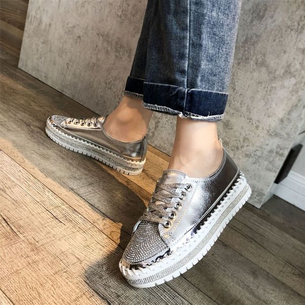 

2021 korean version of the new spring water drill mesh with sloping board shoes leisure women's shoes foreign trade, Black