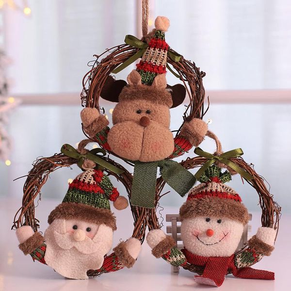 

christmas tree adornos de navidad decoration small old man snowman wreath rattan natal doll ornaments decorative objects & figurines