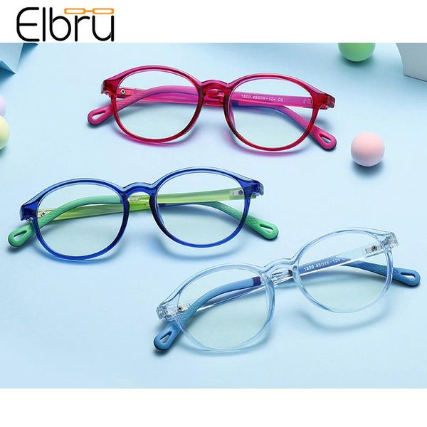 

fashion sunglasses frames elbru vintage round children glasses frame clear lens silicone ultralight tr optical eyeglasses plain spectacles f, Black