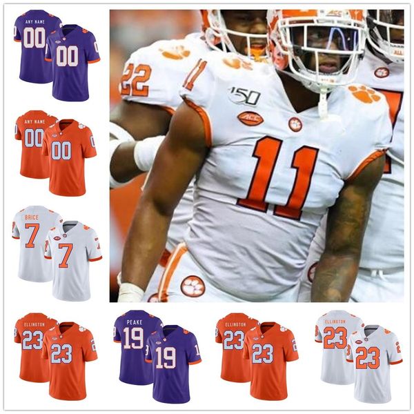 

ncaa clemson tigers football jersey 11 isaiah simmons 16 trevor lawrence 4 deshaun watson college custom any name number men youth stitched, Black