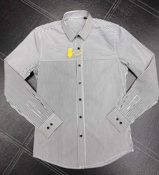 

men's dress shirts brand striped shirt men casual slim business male long sleeve cotton chemise homme plus size camisas withe table, White;black
