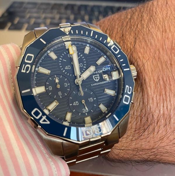 

wristwatches pagani design pd-1617 2021 business luxury timing watches stainless steel waterproof quartz mens relogio masculino, Slivery;brown