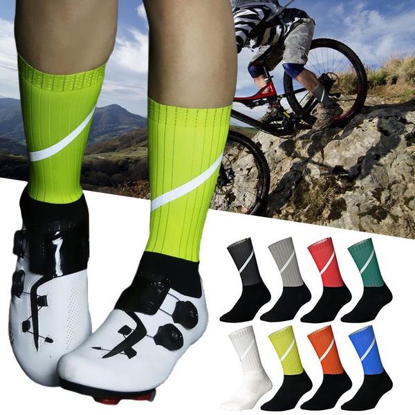 

est 360 degree full reflection cycling socks men outdoor sport professional competition bike for football marathon sports, Black