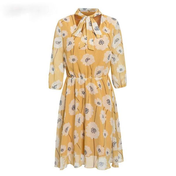 

casual dresses cottagecore dress print boho women long sleeve spring party high waist work wear ladies vintage floral, Black;gray