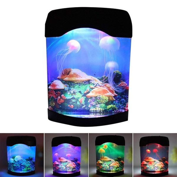 

aquariums aquarium night light led artificial seajelly tank swimming mood for home desk decoration simulation jellyfish aquari