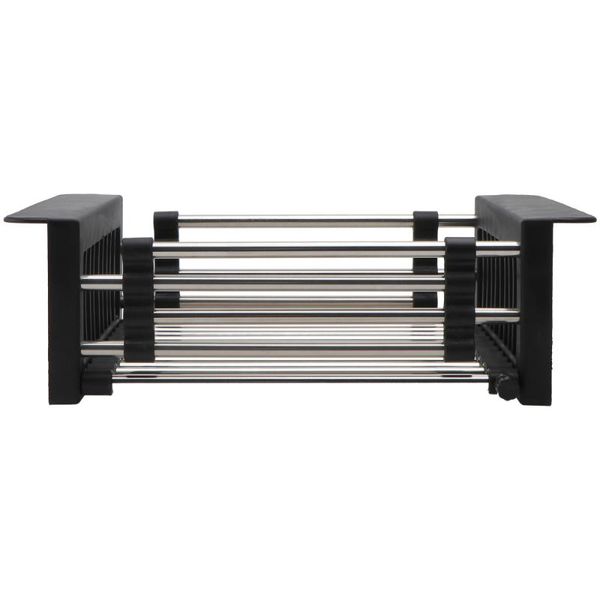 

1pc stainless drain basket home sink rack storage (black) baskets