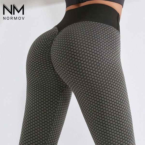 

women's leggings normov high waist dot fitness breathable workout push up sports pants activewear bouncy slim women, Black