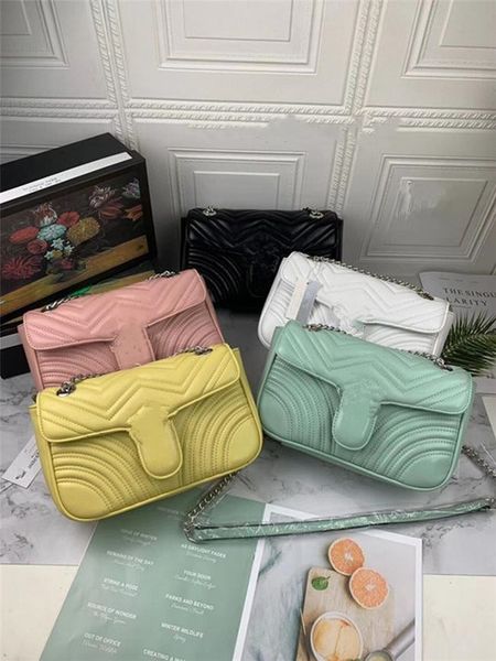

2 size sliver chain women lady fashion marmont bags genuine leather crossbody handbags purses backpack tote shoulder bag