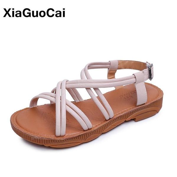 

sandals est women shoes summer flat female gladiator mature ladies footwear holiday sandales drop 2022, Black