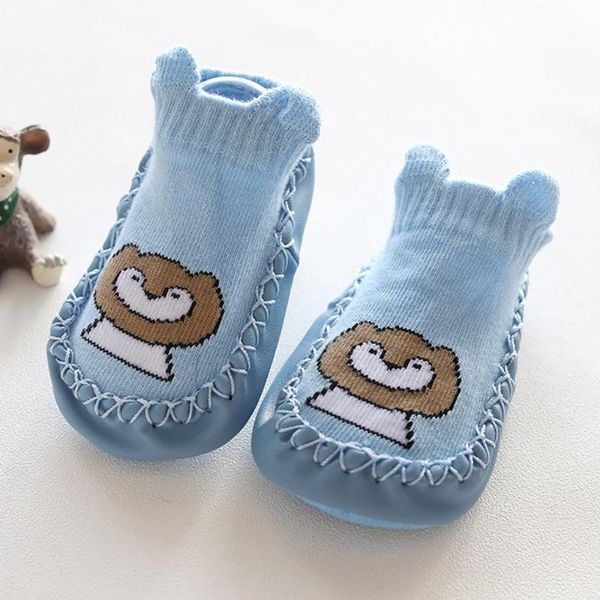 Primeiros Walkers Telotuny Shoes para bebê Bon Born Girls Meninos Cartoon Animal Impressão Macio Sola Anti-Slip Malha Meias Slipper Casual