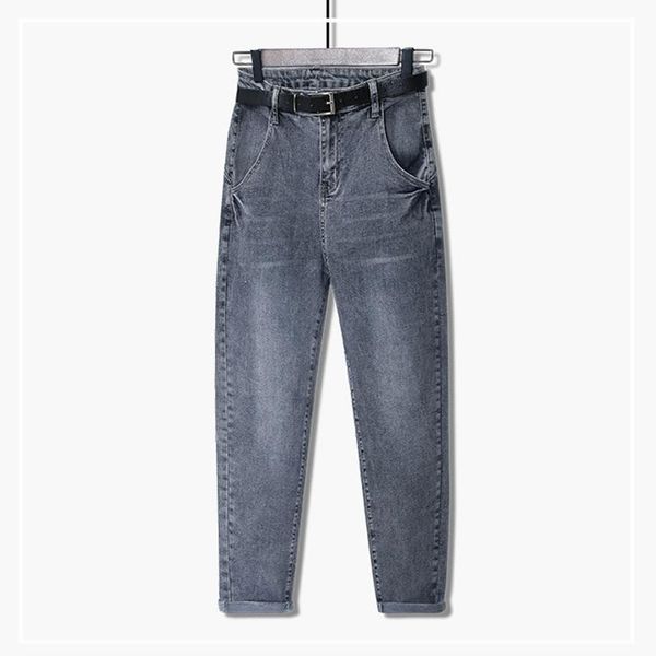 

wholesale oversized boyfriend baggy jeans women vintage darkgray denim plus size loose mom women's, Blue